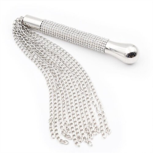 LATETOBED BDSM Line Flogger with Chain Tassel with Rhinestone Handle Slike
