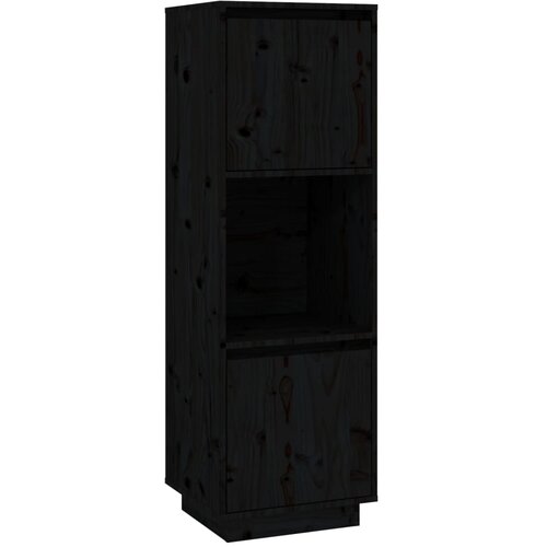 Maison Chic Visoka omara - Komoda - Predalnik črna 38x35x117 cm trdna borovina, (21719934) Slike