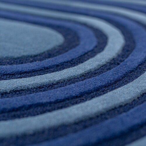 Flair Rugs Temno modra ročno tkana volnena preproga 150x240 cm Conway Retro &amp;ndash; Slike