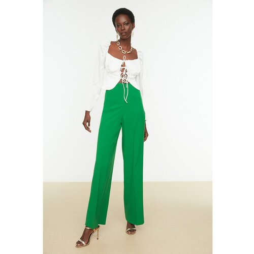 Trendyol Green High Waist Trousers Slike