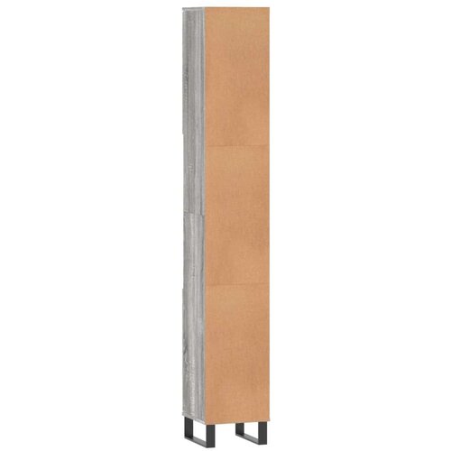 vidaXL Kopalniška omarica siva sonoma 30x30x190 cm inženirski les Cene