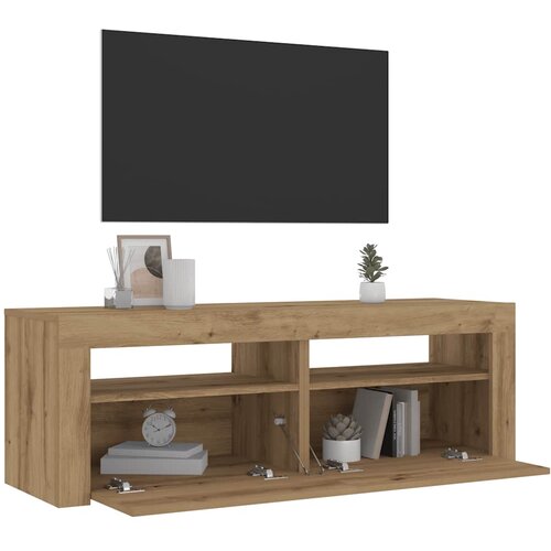VidaXL Noćni ormarići 2 kom s LED svjetlima boja hrasta 60x35x40 cm Slike