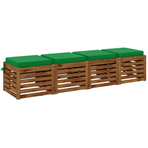  Jastučići za sjedalo od 4 dijela SOEST 4 kom. 100% poliester - Zelena (poliester) 45 x 45 x 7 cm 4 Cijene