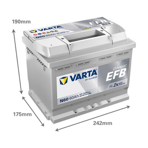 Akumulator VARTA Blue Dynamic EFB 12V 60Ah 640A (N60) Cijene