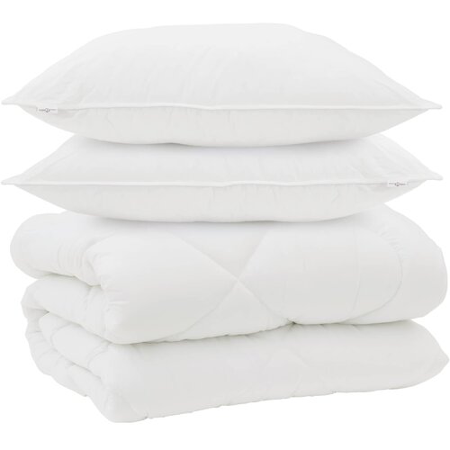 vidaXL Zimska posteljnina z blazino 3 pcs Bela Mikrovlakna, (5000147366) Cene