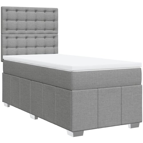Maison Chic Box spring postelja - Vzmetna postelja z vzmetnico svetlo siva 90x200 cm blago SL10395, (21905209) Cene