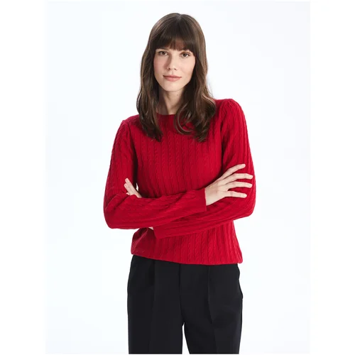 LC Waikiki Crew Neck Self-Patterned Long Sleeve Women's Knitwear Sweater