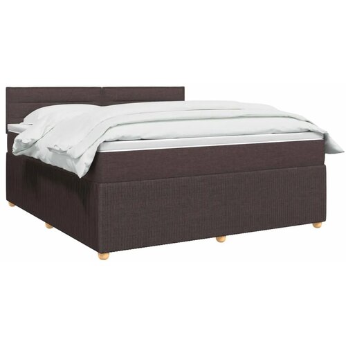  Boxspring krevet s madracem Tamno smeđa 140 x 190 cm Tkanina - Tamno smeđa 140 x 190 cm Dizajn linija Slike