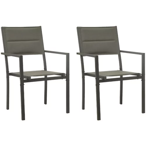  Vrtne stolice 2 kom od tekstilena i čelika sive i antracit