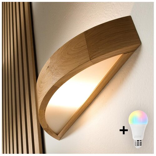  Brilagi - LED RGBW prigu&scaron;iva zidna svetiljka CARVALHO 1xE27/15W/230V Wi-Fi hrast Cene