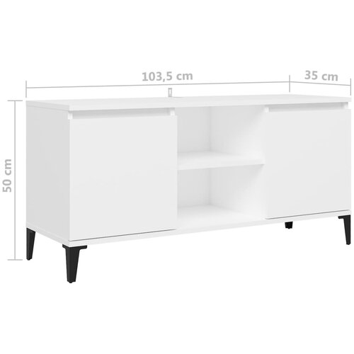  ormarić s metalnim nogama bijeli 103,5 x 35 x 50 cm Slike