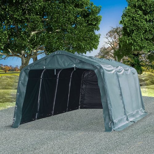 VidaXL Uklonjivi &amp;scaron;ator za stoku PVC 550 g/m&amp;sup2; 3,3 x 6,4 m tamnozeleni Slike