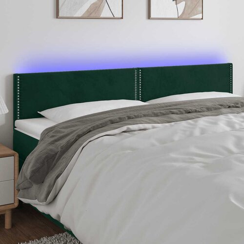  LED uzglavlje tamnozeleno 180x5x78/88 cm bar&scaron;unasto Cijene