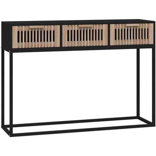 Maison Chic konzolna miza - miza ob steni črna 105x30x75 cm inženirski les in železo, (21786468) Cene