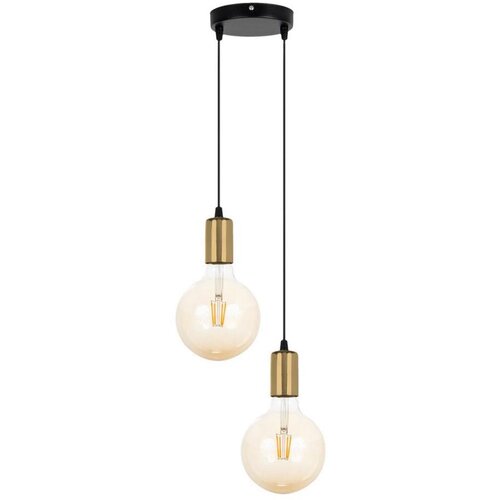  Luster na sajli MIROS 2xE27/60W/230V okrugli crna/zlatna Cene