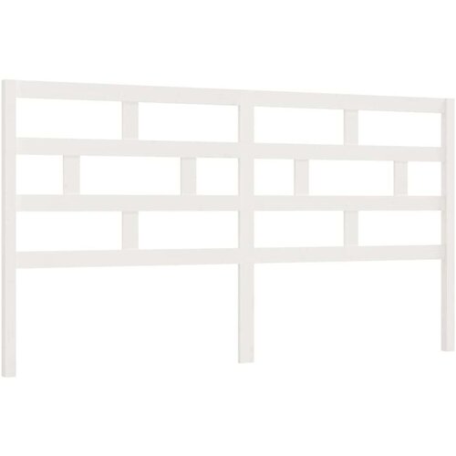  Uzglavlje za krevet bijelo 186 x 4 x 100 cm od masivne borovine Slike