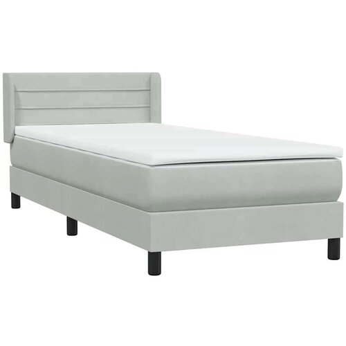 Box Spring krevet s madracem svijetlo sivi 80x220 cm samt Slike