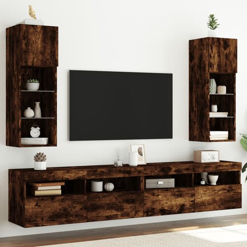 vidaXL TV ormarići s LED svjetlima 2 kom boja hrasta 30 5 x 30 x 90 cm Cene