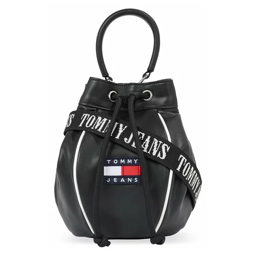 Tommy Jeans Ročna torba Tjw Heritage Bucket Bag AW0AW15437 Črna