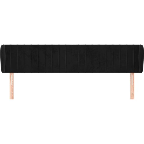  Uzglavlje s u&amp;scaron;ima crni 163x23x78/88 cm bar&amp;scaron;unasti Slike
