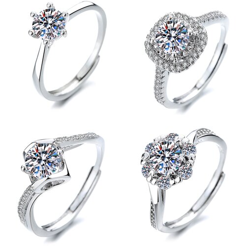 INF Bling komplet prstanov s cirkoni, 4 paketi Silver, (21238041) Slike