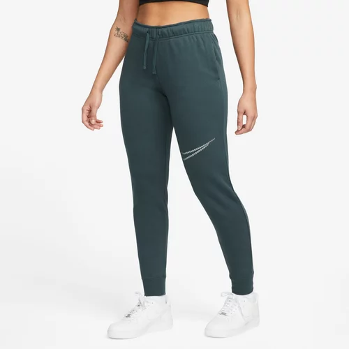 Nike Športne hlače 'Club Fleece' zelena / srebrna