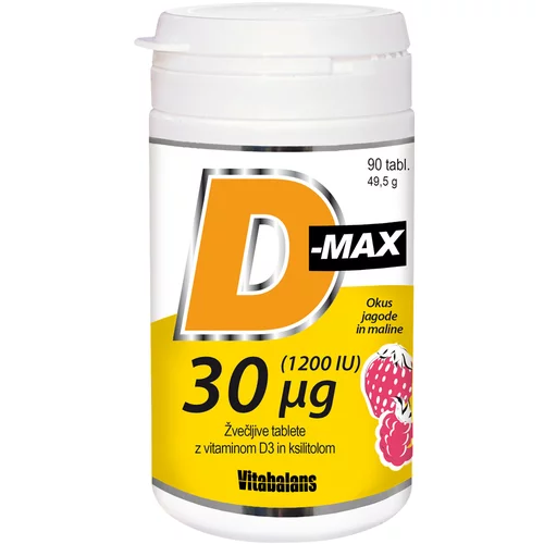  Vitabalans D-max 30 µg – 1.200 I.E., žvečljive tablete