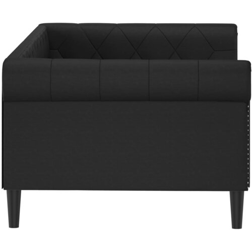  Dnevni krevet crni 90 x 200 cm od umjetne kože Slike
