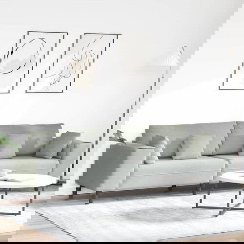 VidaXL žametni kavč z blazino z blazino svetlo siva 208 cm žamet Slike