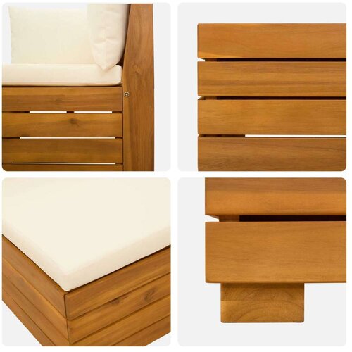  Set vanjskih sofa s jastukom 11 Komad Smeđa Čvrsto drvo akacije Slike