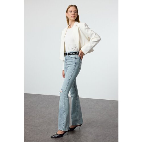 Trendyol Blue High Waist Flare Jeans Slike