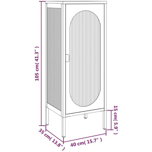VidaXL Komoda crna 40 x 35 x 105 cm od stakla i čelika Slike