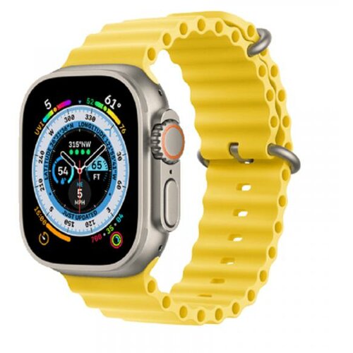 Apple watch ultra cellular, 49mm titanium case with yellow ocean band (mnhg3se/a) Cene