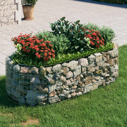 vidaXL visoka greda gabion pocinkano železo 200x100x50 cm Cene