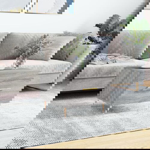 VidaXL Klubska mizica siva sonoma 50x50x40 cm inženirski les Slike