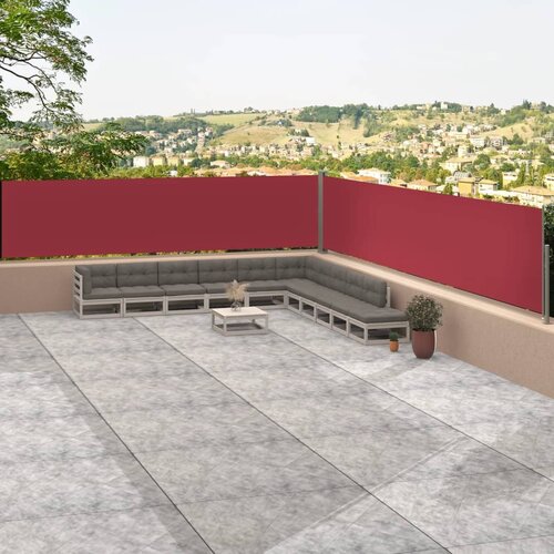 vidaXL Uvlačiva bočna tenda crvena 117 x 1200 cm Cijene