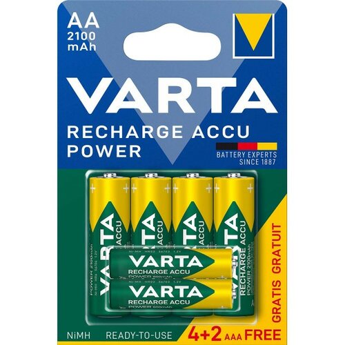  VARTA-567R2USO set od 6 PUNJIVE NiMH baterije 4xAA 2100mAh + 2xAAA 800mAh, Ready2use, cena po 1 kom. Cene
