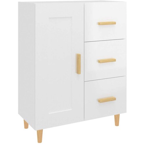  Komoda sjajna bijela 69,5x34x90 cm od konstruiranog drva Slike