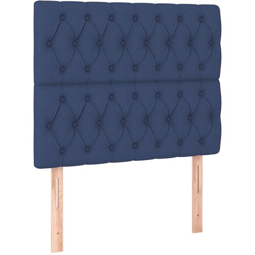  Krevet s oprugama i madracem plavi 90 x 200 cm od tkanine Slike
