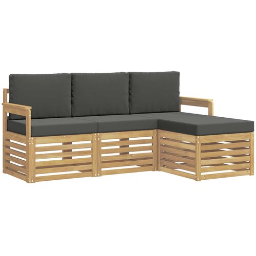  Set vanjskih sofa 4 pcs Bijela i antracit 189,5 x 122,5 x 73 cm Slike