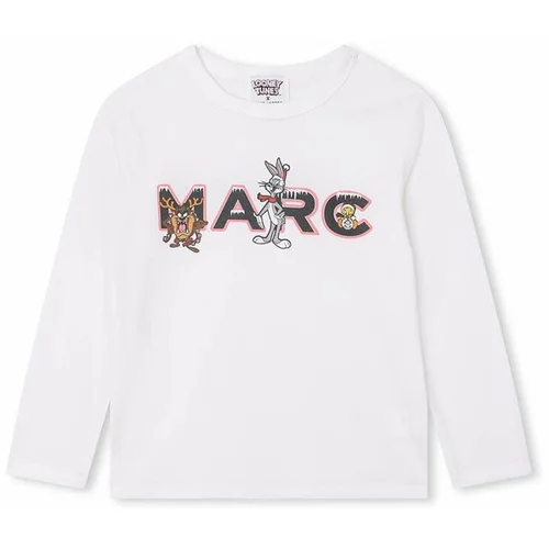 Marc Jacobs Otroška bombažna majica z dolgimi rokavi bela barva