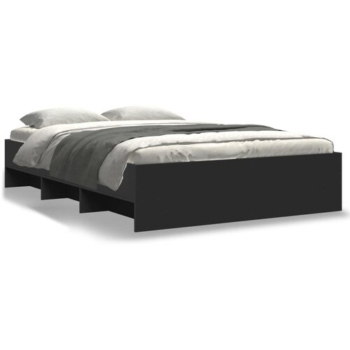 vidaXL Posteljni okvir črn 140x200 cm inženirski les Cene