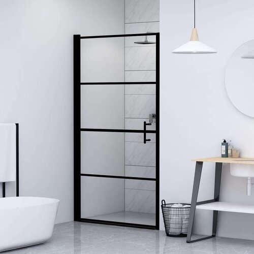 VidaXL Vrata za tu&amp;scaron; od kaljenog stakla 81 x 195 cm crna Slike