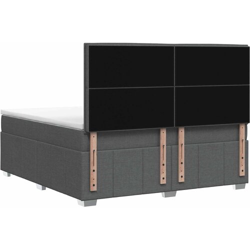  Boxspring krevet s madracem Tamnosiva 160 x 200 cm Tkanina Slike