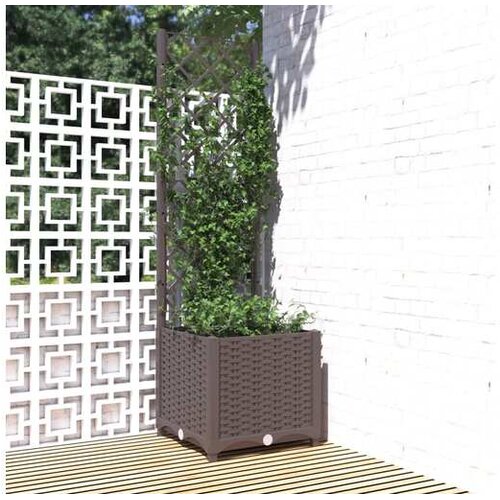  Cvetlično korito z oporno mrežo rjavo 40x40x136 cm PP Cene