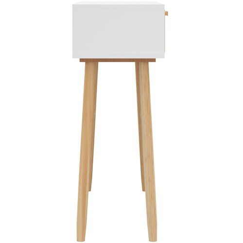  Konzolni stol bijeli 80x30x75 cm od borovine i prirodnog ratana Slike