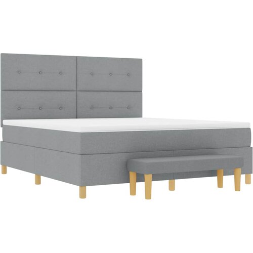  Krevet s opruga kutije Svjetlosiva 200 x 180 cm tkanina Slike