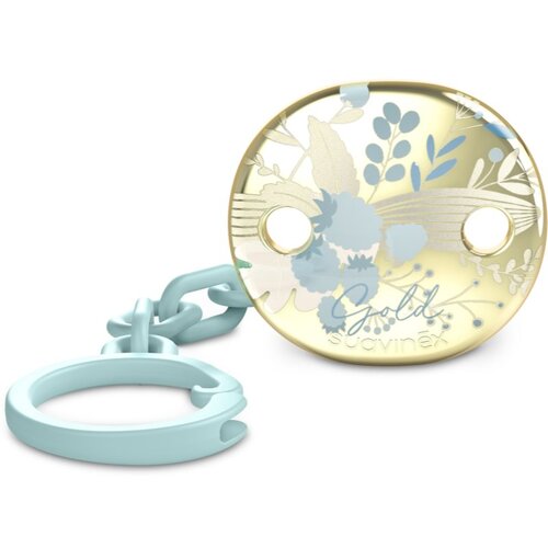 Suavinex Gold Premium Pacifier Clip kopča za dudu Blue 1 kom Slike