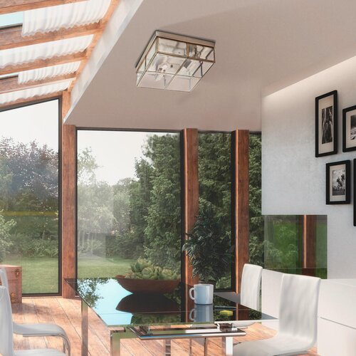 XXXL Searchlight 6769-26AB - Plafonsko svetlo FLUSH 2xE14/40W/230V mesing Slike