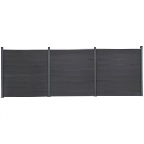 vidaXL Set panela za ogradu sivi 526 x 186 cm WPC
